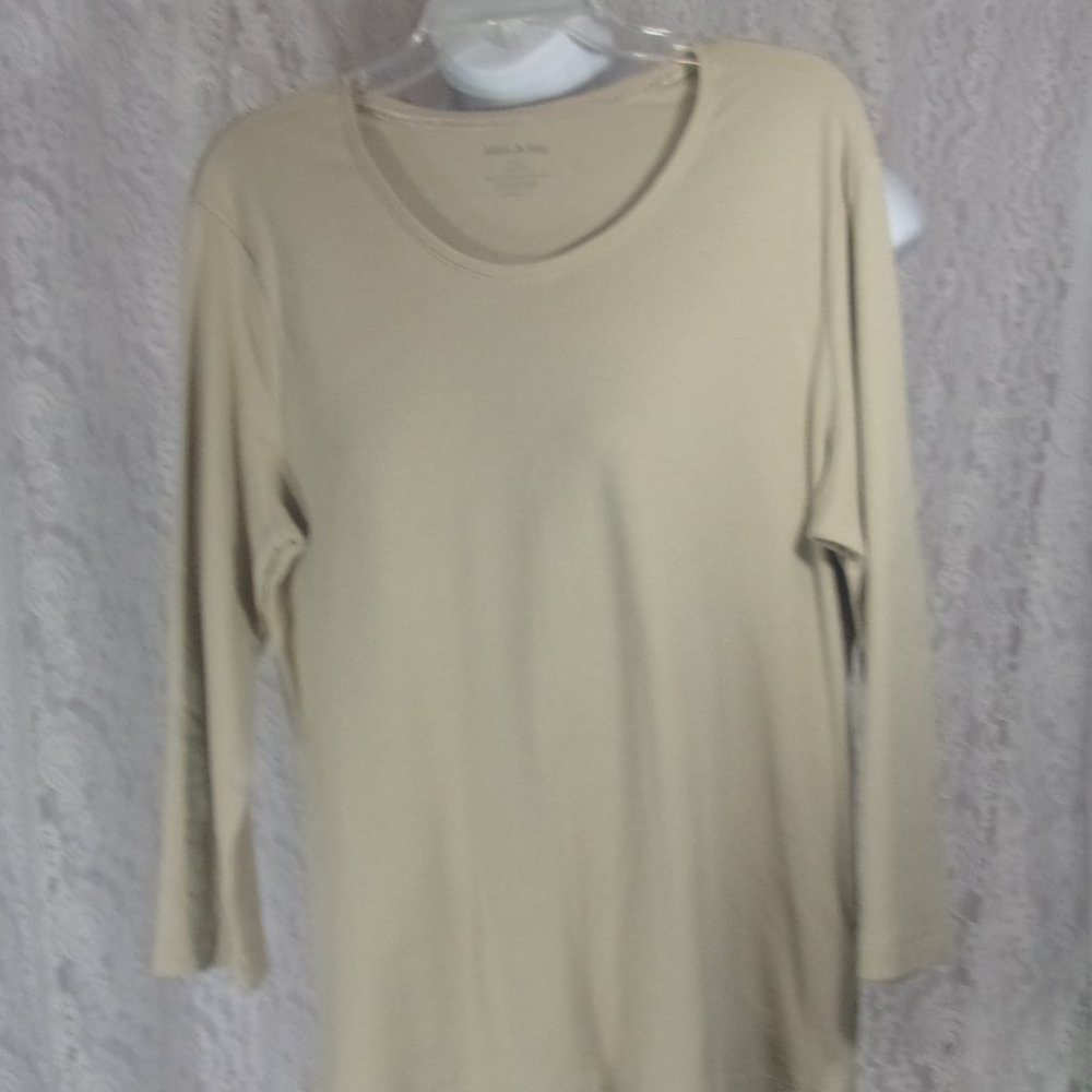 White Stag Beige Scoop Neck Top NWOT
